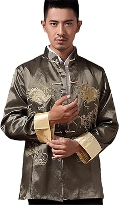 Male Costume Embroidery Dragon Tangsuit Traditional Chinese Clothing for Men Shirt Tops Jacket Cheongsam Hanfu