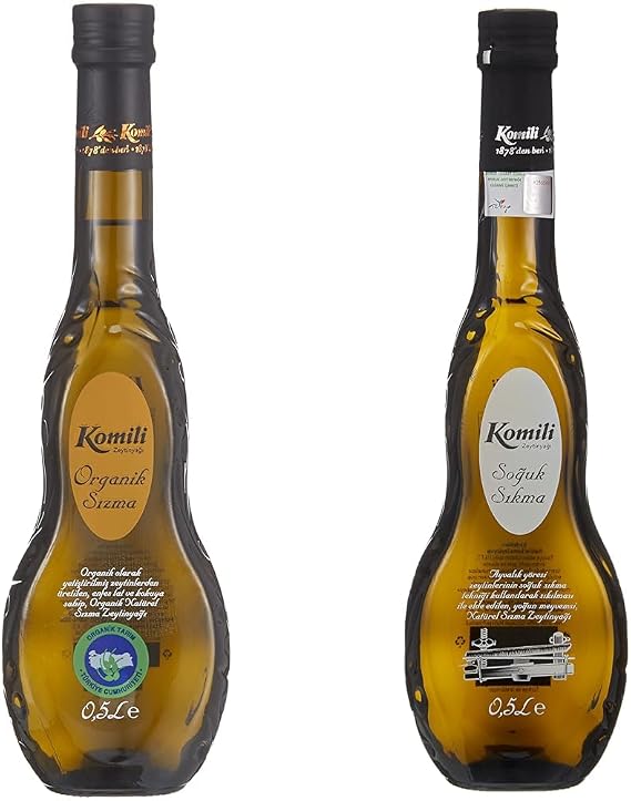 Komili Organik Sızma Cam Şişe 500 ml ve Soğuk Sıkma Sızma Cam Şişe 500 ml