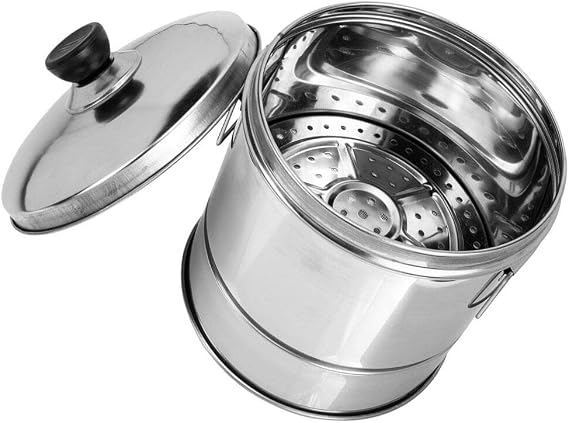 Stainless Steel Rice Steamer Stainless Steel Steam Pan Rice Cooking Pot Steamer Pot Rice Cooker Rice Bucket Sushi Barrel Steamer Rice Tub Stainless Steel Pot Sticky Rice