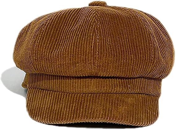 Women Corduroy Newsboy Hat 8 Panels Beret Paperboy Gatsby Cabbie Painter Cap
