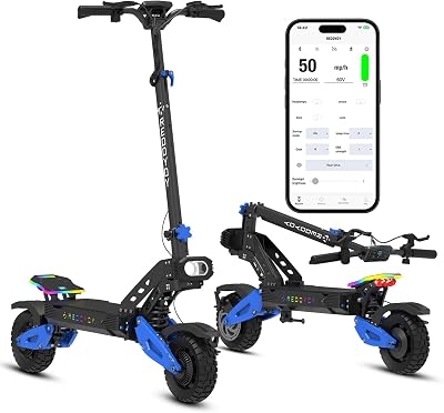 RD2 Dual Motor Off Road Scooter for Adults - 50MPH, 55-Mile Range, 5000W Peak, 10.5-Inch Tires