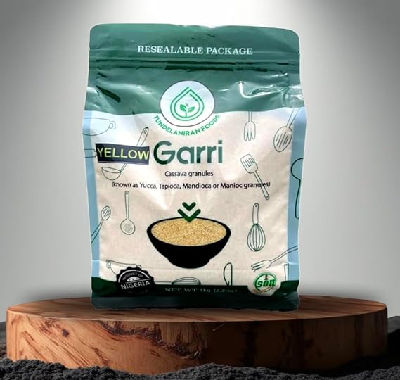 Yellow Garri | 2.2 LBs | TundeLaniran Foods Premium Quality - BEST YELLOW GARRI | Cassava/Yuca Granules | Clean Yellow Garri