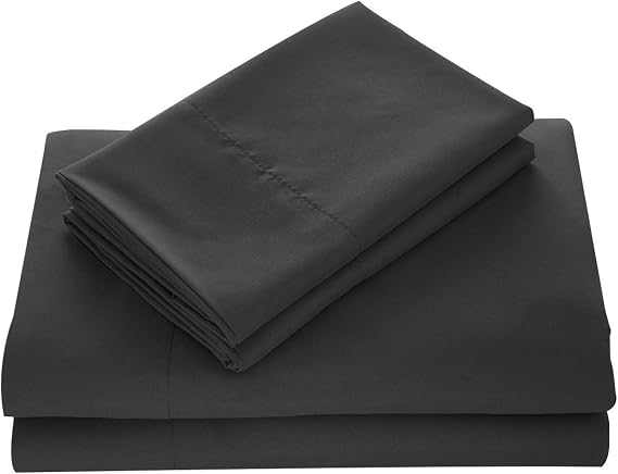 6-PCs Bed Sheet Set - Luxurious 600 Thread Count 100% Egyptian Cotton 6 Pieces Sheet Set Fit Up to 15-18" Deep Pocket Solid Pattern (Full, Dark Grey)