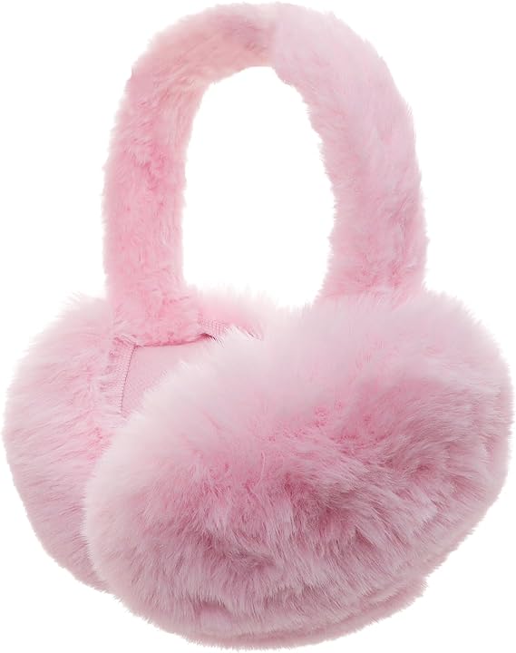 Womens Warm Ear Muffs Winter Faux Fur Earmuffs Fluffy Ear Warmer Fuzzy Adjustable Foldable Ear Covers Cold Weather