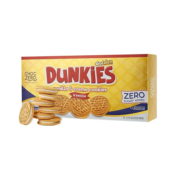ChocZero Dunkies, Sugar Free Vanilla Sandwich Cookies, Gluten Free