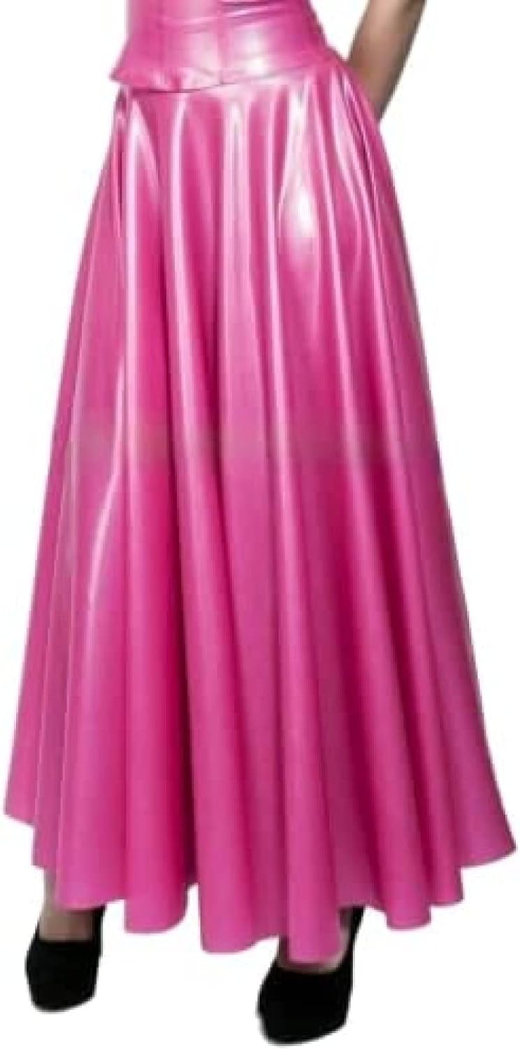 100% Natural, Good-Looking Latex Rubber Women's Long Dress Party Nightclub Clothing (Skirts Only),As Shown,L