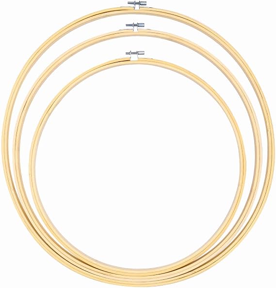 Caydo 3 Pieces 14/16/18Inch Large Round Embroidery Hoops Kit