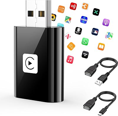 Mini Wireless Carplay Adapter for iPhone, Upgrade Stable Universal carplay Adapter, No Delay, Fast Convert Factory Wired to Wireless CarPlay Dongle Cars for Apple for iOS