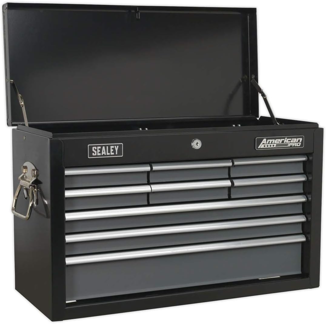 Sealey Ap2509B Topchest 9 Drawer With Ball Bearing Runners - Black/Grey