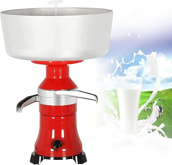 Electric Centrifugal Milk Cream Separator, Aluminum Alloy Cream Milk Separator, Degreasing Milk Separator, 8000-10000 RPM, Low Noise, 1:4 to 1:10 Adjustment, For Butter, Cheese Making