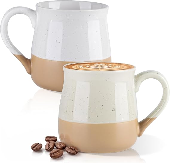 GBhome Ceramic Coffee Mugs Set of 2, 24oz Handmade Large Coffee Mugs Set