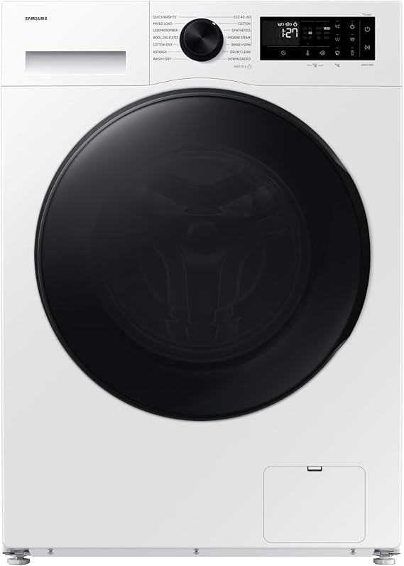 Samsung Series 5 Washer Dryer, AI Energy, Wi-Fi enabled, 11 kg 1400rpm, White, WD11DG5B15BEU1 [Energy Class D]