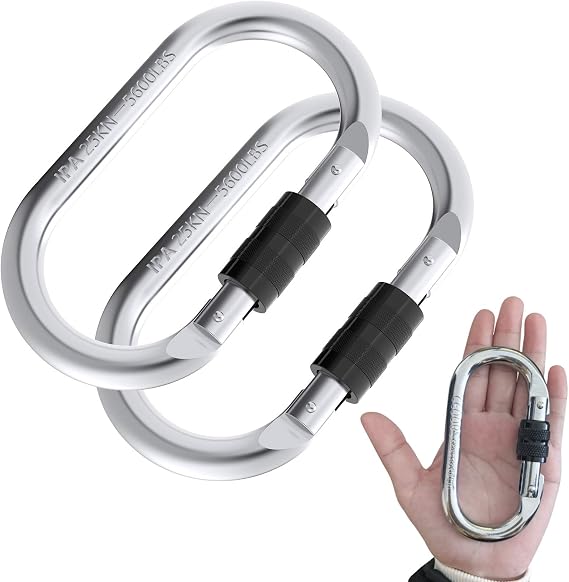 Carabiner Clips Large 4.3", Heavy Duty Screw Locking Carabiner 25kn(5600lb)