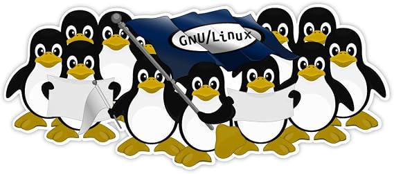Tux GNU Linux sticker decal 7" x 3"