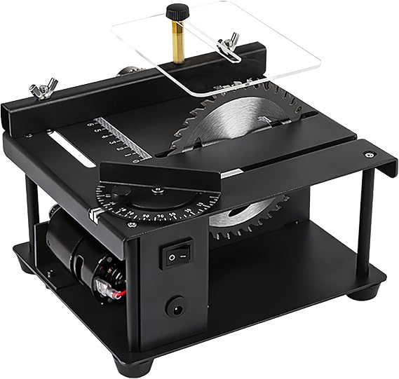 Miniature Table Saw Precision Woodworking Machine | Woodworking and Metal Craft Table Saw with 7 Adjustable Precision Speed