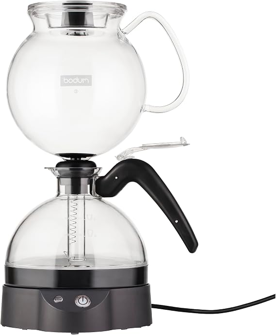 Bodum 34oz ePebo Electric Vacuum Coffee Maker, BPA-Free Tritan Plastic Jug, High-Heat Borosilicate Glass Funnel w/Temperature Control