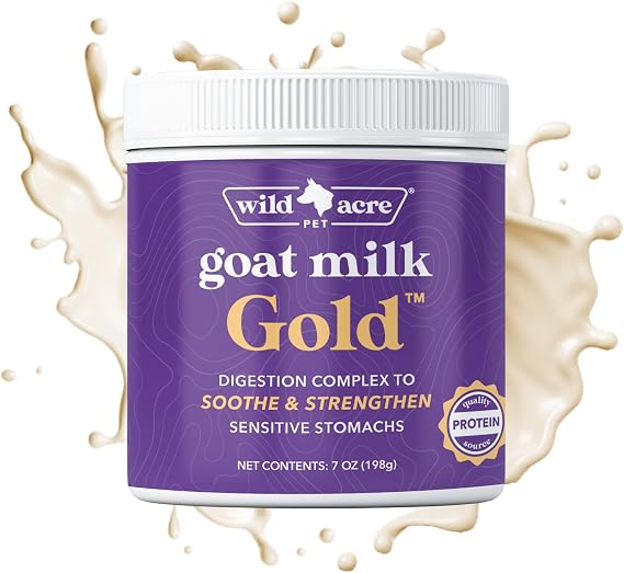 Goat Milk Powder for Dogs - Complete Protein Goat Milk with Nutritional Yeast for Sensitive Stomachs - Gentle Probiotic & Prebiotic Protein for Dogs, Puppies and Cats - 7oz