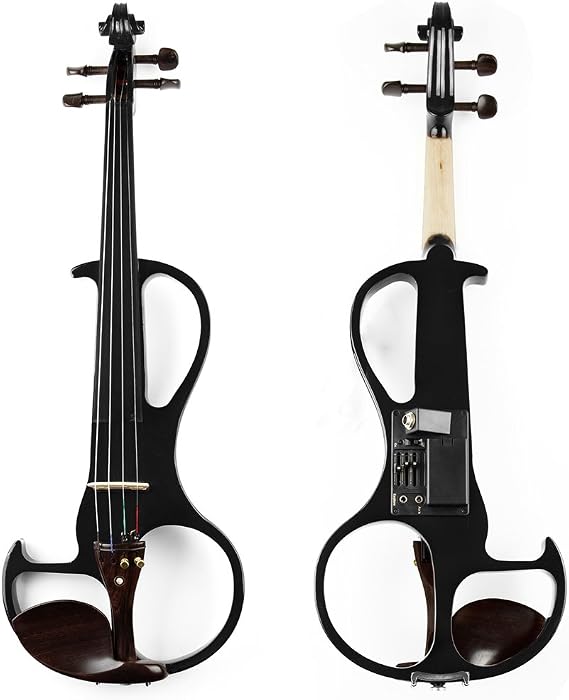 Clear Electric Violin Plastic Classic Violin with Ebony Violin Code (Black)
