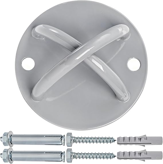 Wall Mount Bracket for Suspension Straps, Ceiling Anchor X Mount for Rings, Body Weight Strength Training Systems, Yoga Swings & Boxing Equipment