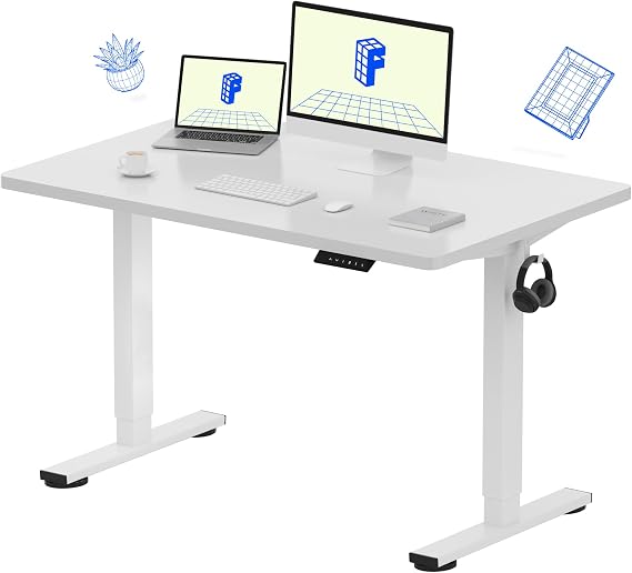 FLEXISPOT EN1 48"x30" One-Piece Standing Desk, White