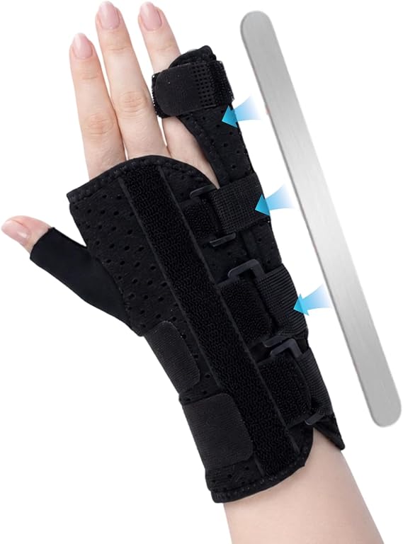 Pinky Finger Splint - Boxer Fracture Splint, Metacarpal Finger Splint Hand Brace Stabilizer for Broken, Ulnar Gutter Support, Arthritis, Injury, Tendonitis