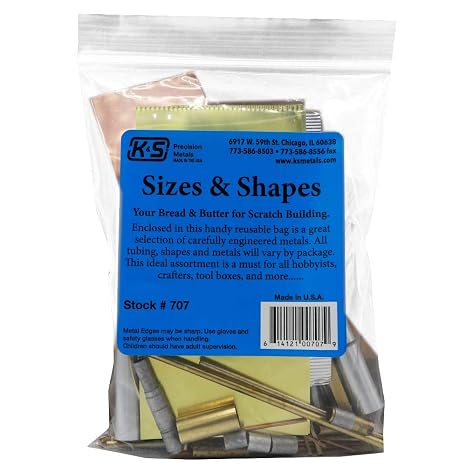 K&S Precision Metals Bag O' Metal 707 Large Assortment of Random Brass, Copper & Aluminum Pieces DIY Crafts, Jewelry, Sculptures, Home Decor, Made in USA