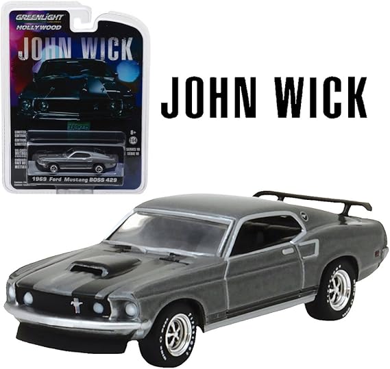 Greenlight 1/64 Hollywood Series 18 John Wick Movie (2014) 1969 Ford Mustang Boss 429 Die Cast Vehicle