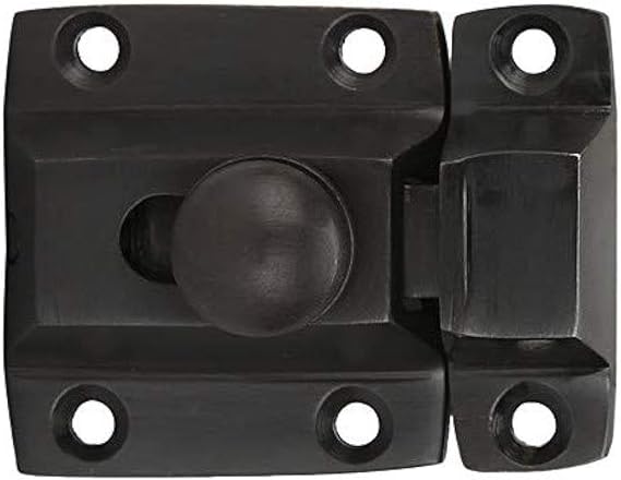 A29 Cabinet Latch, Solid Brass, Twist Knob Design, Oil Rubbed Bronze