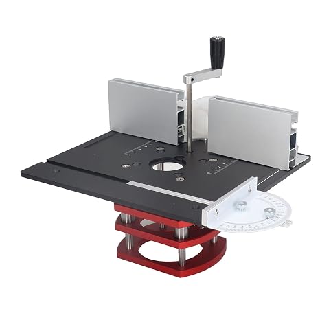 Precision Router Lift, Router Lift and Woodworking Router Table Insert Plate Lift Base with Top Plate, Max Lift 51mm Woodworking Engraving DIY Tools for 64-66mm Diameter Motors (Black)