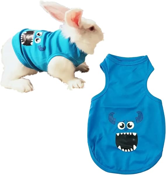 Cute Bunny Rabbit Clothes for Mini Dog Small Animal Chinchilla Easter Costume Outfits XXS Dog Clothes (X-Small,Blue)