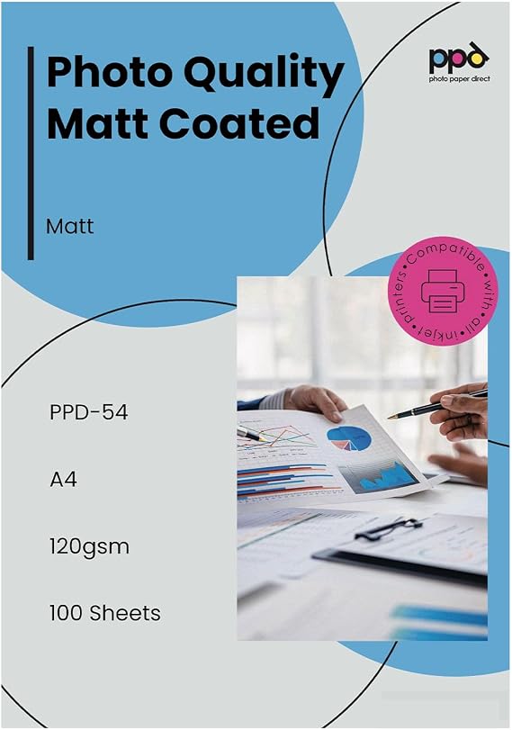 PPD 100 Sheets A4 Printable Paper Premium Inkjet