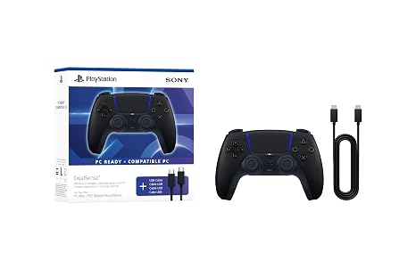 PlayStation DualSense Wireless Controller Midnight Black + USB Cable for PC