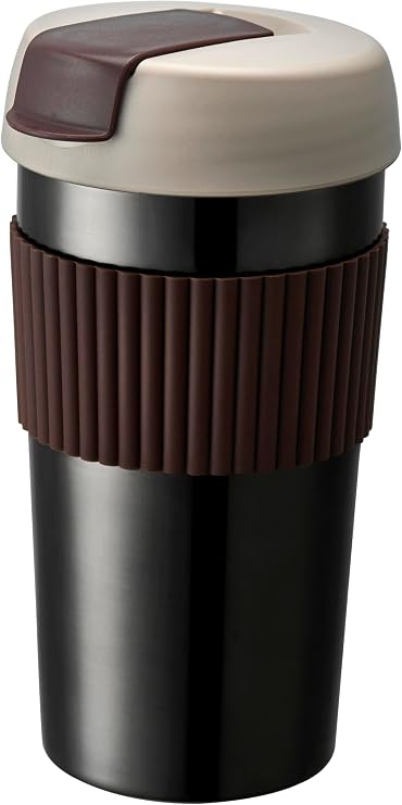 KKF Rainbow Leakproof Travel Coffee Mug, 16oz Insulated Coffee Mug Grey | Flip top lid, double wall vacuum keeping cold hot 6H, smooth sip, cup holder fit idle for commute office EDC gift