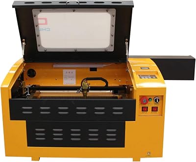 TEN-HIGH CO2 Engraving Machine 60W 300x400mm Laser Engraving Cutting Machine, Upgraded Version Front-Rear Double Door,with Exhaust Fan USB Port