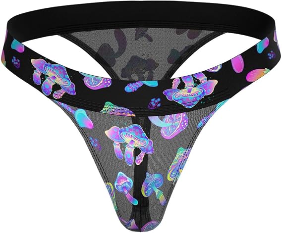 Male Power 433-294 Hazy Dayz Micro Thong Color Mushrooms Size L/XL