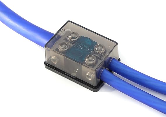 KnuKonceptz Bassik 2 Way Mini ANL Fuse Distribution Block - 1/0 Gauge to 4 Gauge - 100 Amp