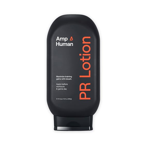 Amp Human PR Sports Lotion, Natural Sodium Bicarbonate, 300g Bottle