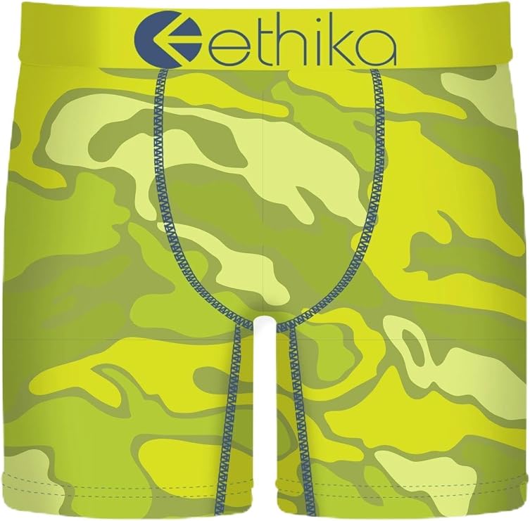 Ethika Men's Mid Boxer Brief, Flou Camo | Shorter Mid-length mens mid with Engineered Prevent, Soft 4-way, and Blend