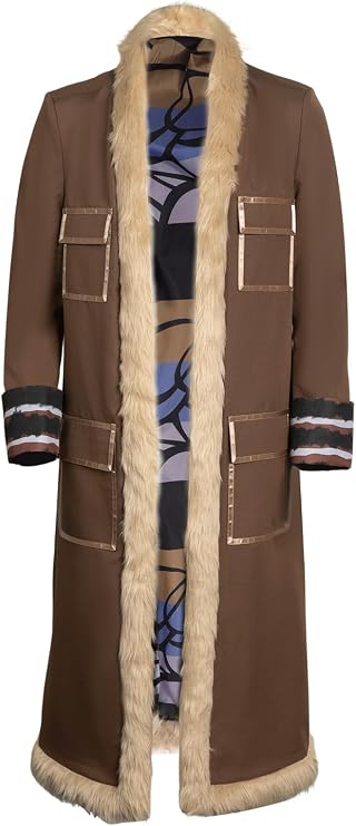 Taiture Men Buggy Cosplay Costume Clown Buggy Stripe Coat Vest Pants Gloves Hat Deluxe Brown Outfits Halloween Suit Adult