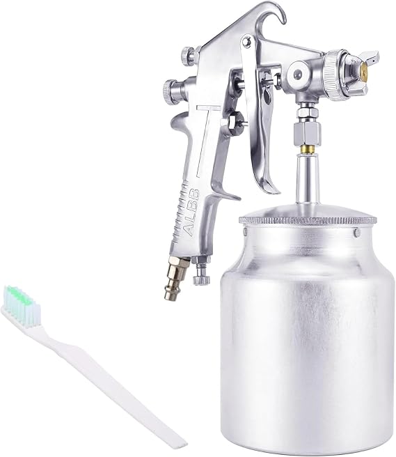 Professional Spray Gun with 3.0mm Stainless Steel Nozzle & 1000ml Metal Paint Cup Achieves Uniform Atomization Ideal for Automotive Touch-ups, Furniture refinishing, and Home Renovation