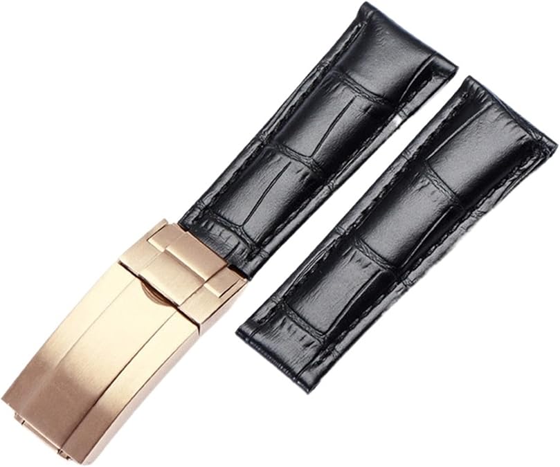 20mm Calf Watch Bands Strap For Rolex Datejust Day Date Genuine Cowhide Leather Straps Watch Bracelet For Daytona Folding Clasp
