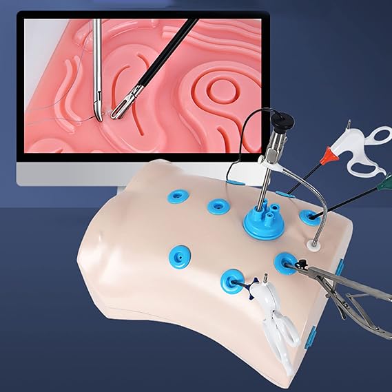 Laparoscopic Training Box, Laparoscopic Simulation Instruments, Laparoscopic Trainer with 30 degree HD Camera And Training Module,for Training Teaching