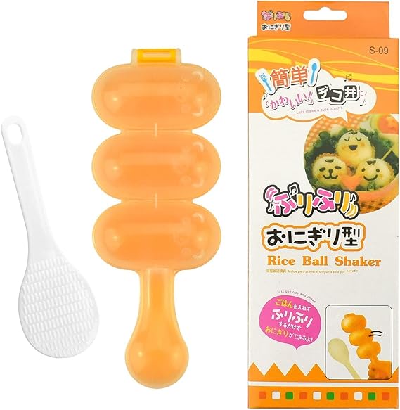 Rice Ball Mold,Rice Ball Shaker, Ball Shaped Kitchen Tools DIY Lunch, Maker Mould Food Decor for Kids, Mold With a Mini Rice Scoop(yellow)...