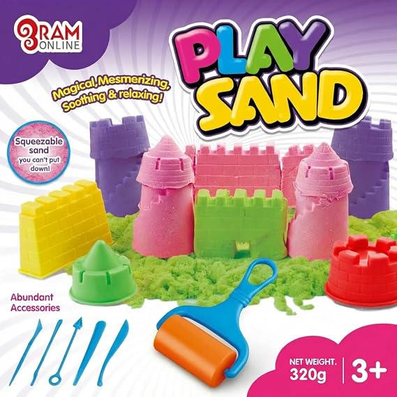 Ram© 4 x Kids Magic Sand Quick Sand Play Sand with Castle Moulds