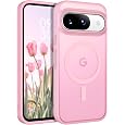 BENTOBEN for Google Pixel 9 Case [Compatible with Magsafe] Translucent Matte Magnetic Pixel 9 Case Slim Thin Shockproof Women Men Girls Boys Protective Phone Cases for Google Pixel 9 6.3", Tender Pink