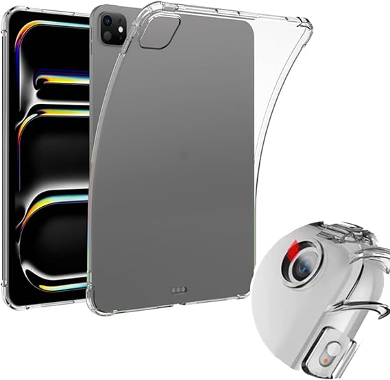 Coverzone Samsung Galaxy Tab S6 Lite ile uyumlu P610 Kılıf Tablet Nitro Anti Shock Silikon Tamamen Şeffaf Görünümlü Kapak Galaxy Tab S6 Lite ile uyumlu tablet kılıf Şeffaf Renk