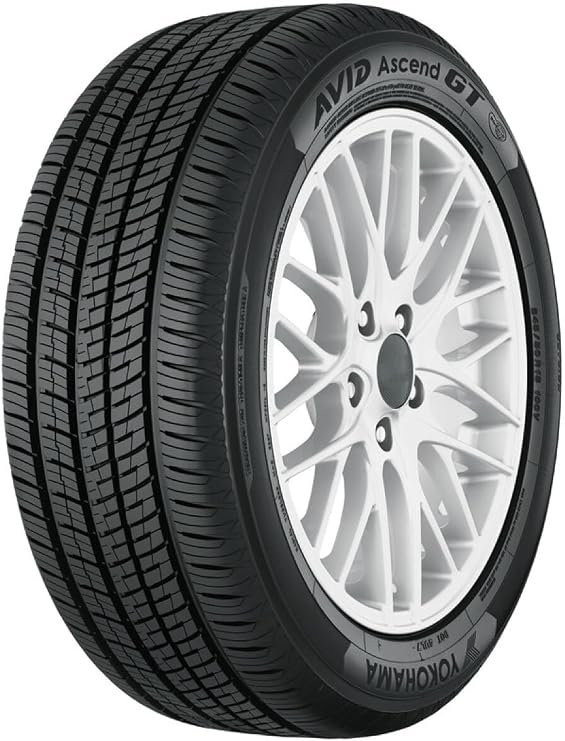 Yokohama AVID ASCEND GT Touring Radial Tire-225/55R18 97H | Passenger Touring All Season Traction 97H Rated Standard Load Radial Construction Black Sidewall Tire