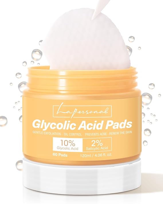 Glycolic Acid Pads, Gentle Resurfacing Exfoliates & Cleans Pores 60 Pads