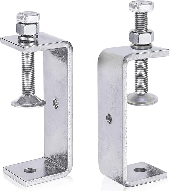 Heavy Duty Stainless Steel C-Clamp with Wide Jaw Openings 85MM 3 3/8 Inch Large Tiger Clamps Metal G Clamp for Assembly, Fastening, Gluing and Welding, 2PCS