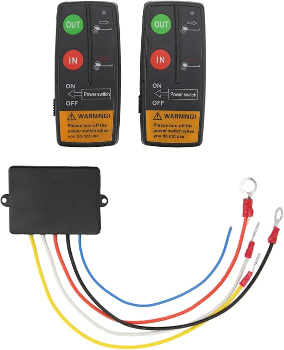 Wireless Winch Remote Control Kit, 75ft Range 12V 24V Winch Controller Set, Electric Winch Remote Control Kit, Universal Winch Controller for Car Truck